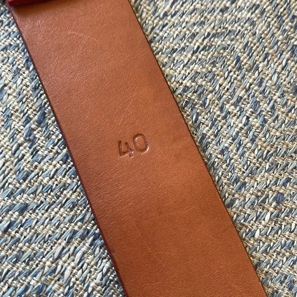 Peter Millar Red Croc Embossed Leather Belt Size: 40